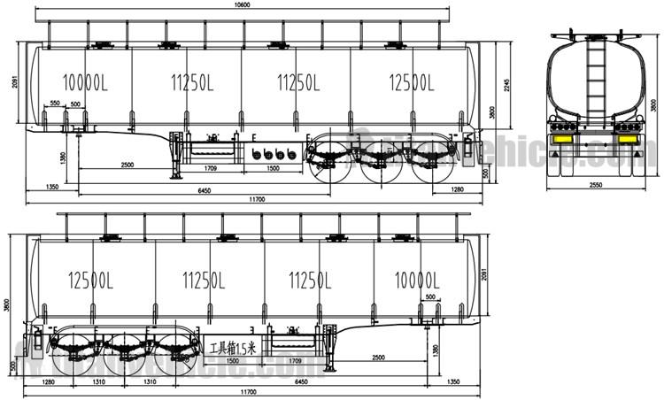 Tri Axel 45000 Liters Fuel Tanker Trailer Price for Sale In Nigeria