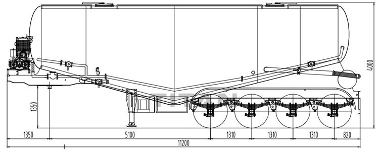 4 Axle 35M3 Cement Bulker Trailer Price