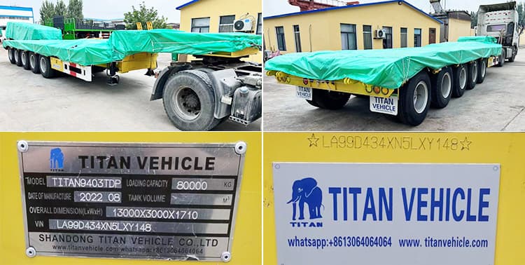 5 Axle 100 Ton Lowbed Truck Trailer for Sale Near Me in Ghana
