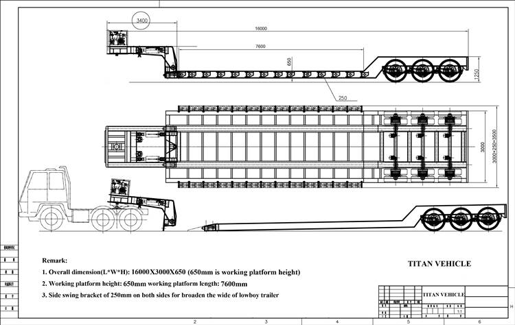 3 Axle 100T Detachable Gooseneck Lowboy Trailers for Sale Price in Cayman Islands