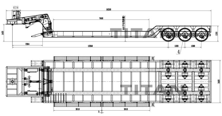 3 Line 6 Axle 40 Foot Lowboy Gooseneck Trailer for Sale in Dominica