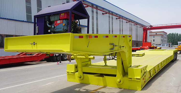 3 Line 6 Axle Hydraulic Gooseneck Detachable Lowboy Trailer for Sale Price